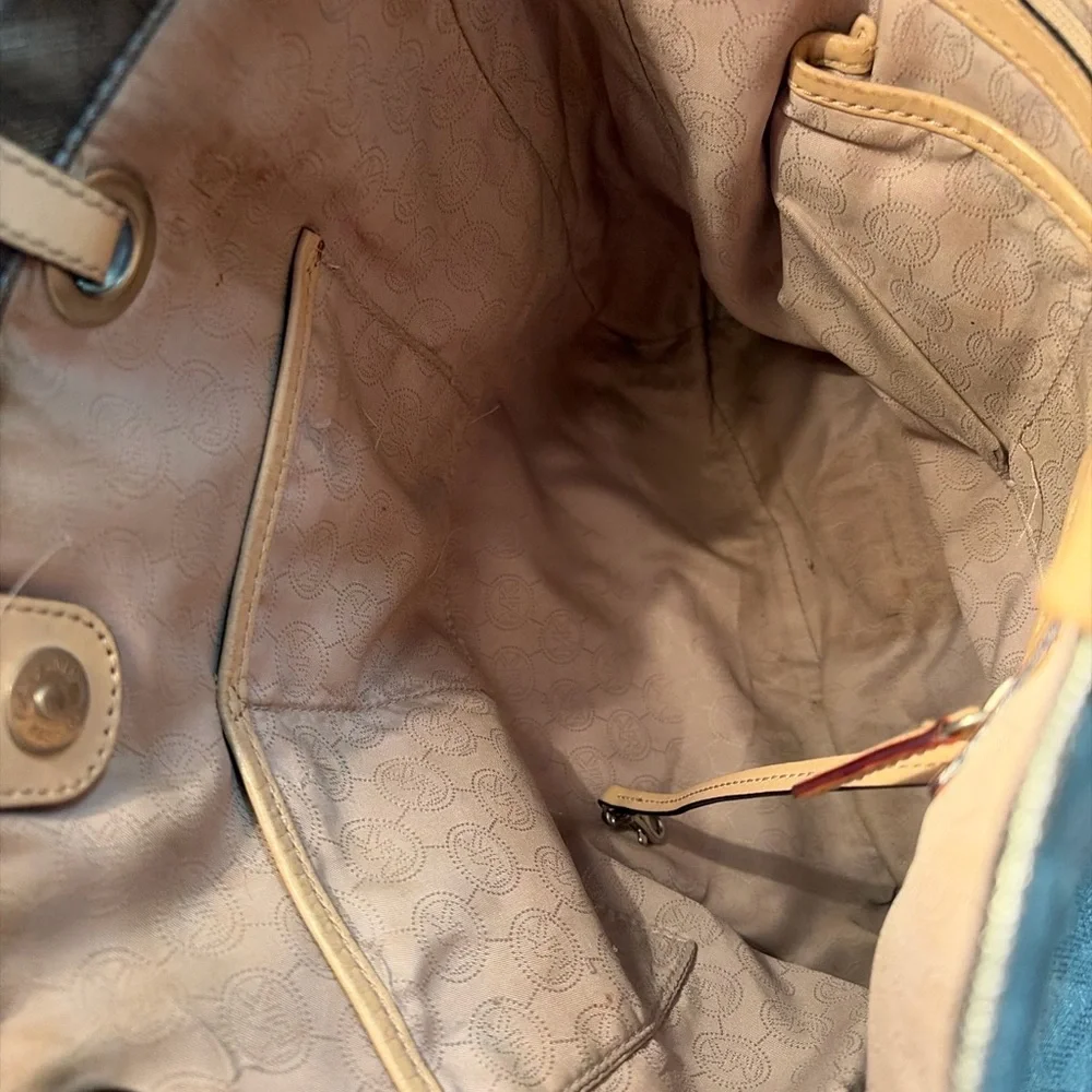 Michael Kors Jet Set Tote Black MK Logo Shoulder Bag Large - Picture 10 of 10